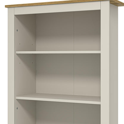 Galano Limestone Bookcase – 5 Tier Large Bookcase with 1 Drawer – Wooden Storage with Shelves – Display Storage Unit for Office, Living Room Furniture (Light Grey)