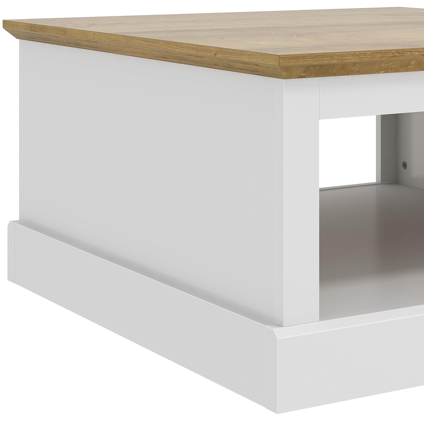 Galano Sufy Square Coffee Table - Engineered Wood Storage Cabinet, Square Living Room Table with Storage - D79 x W79 x H41cm (Light Grey)