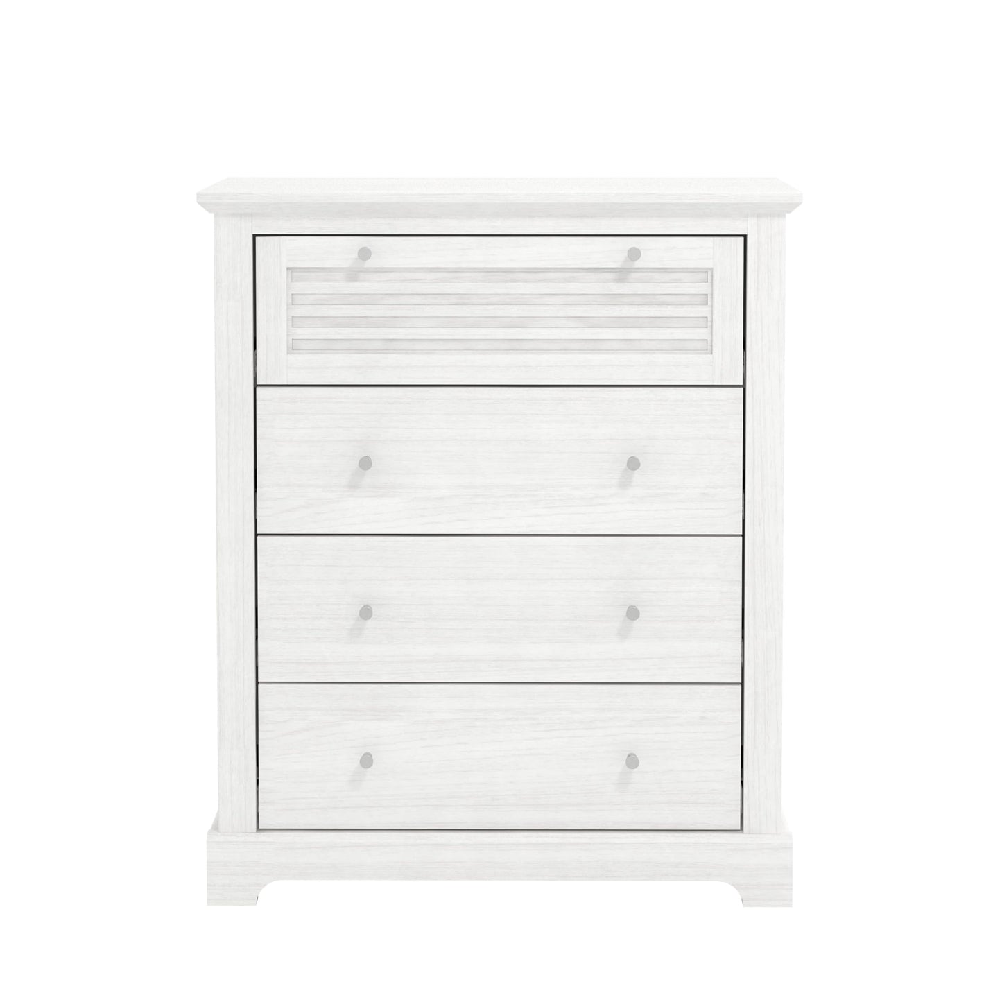 Galano Milan 4 Drawer Chest - Chest of Drawer with Storage for Bedroom - Organizers and Storage Cabinet for Hallway - Entryway or Living Room (Light Grey/Oak)