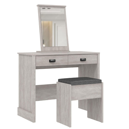 Galano Bristol Dressing Table with Mirror and Cushioned Stool - Bedroom Large Vanity Makeup Table with Drawer Storage – Console Table for Home Hallway and Living (Bristol)