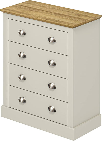 Galano Sufy 4 Drawer Chest - Wide Drawer Chest with Storage for Bedroom - Chest of Drawers for Clothes - Organizers and Storage Cabinet for Hallway - Entryway or Living Room - Light Grey