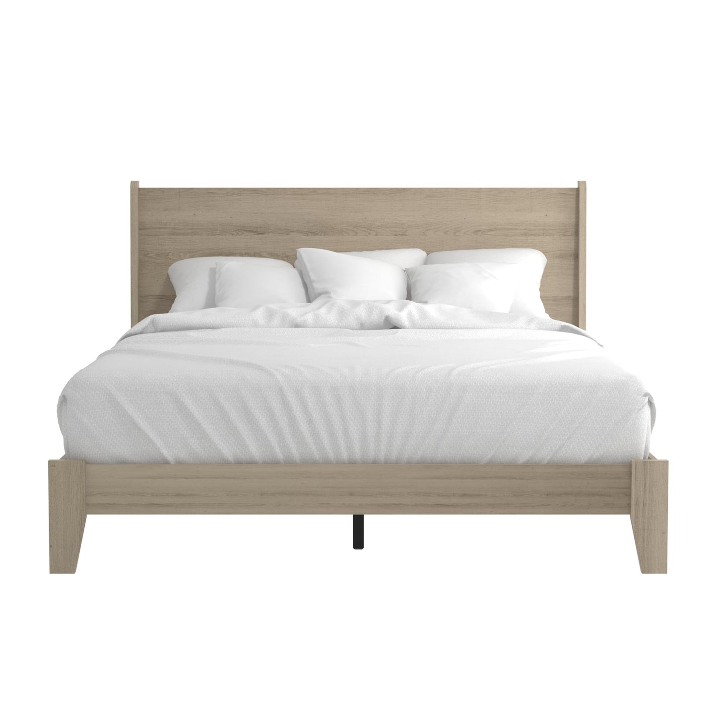 Galano Abby Retro Wood Platform Queen Bed Frame with Headboard, 60'' x 80'' Mattress Foundation with Wood Slat Support, No Box Spring Needed, 64.0" L x 83.6" W x 40.1" H, Oslo Oak