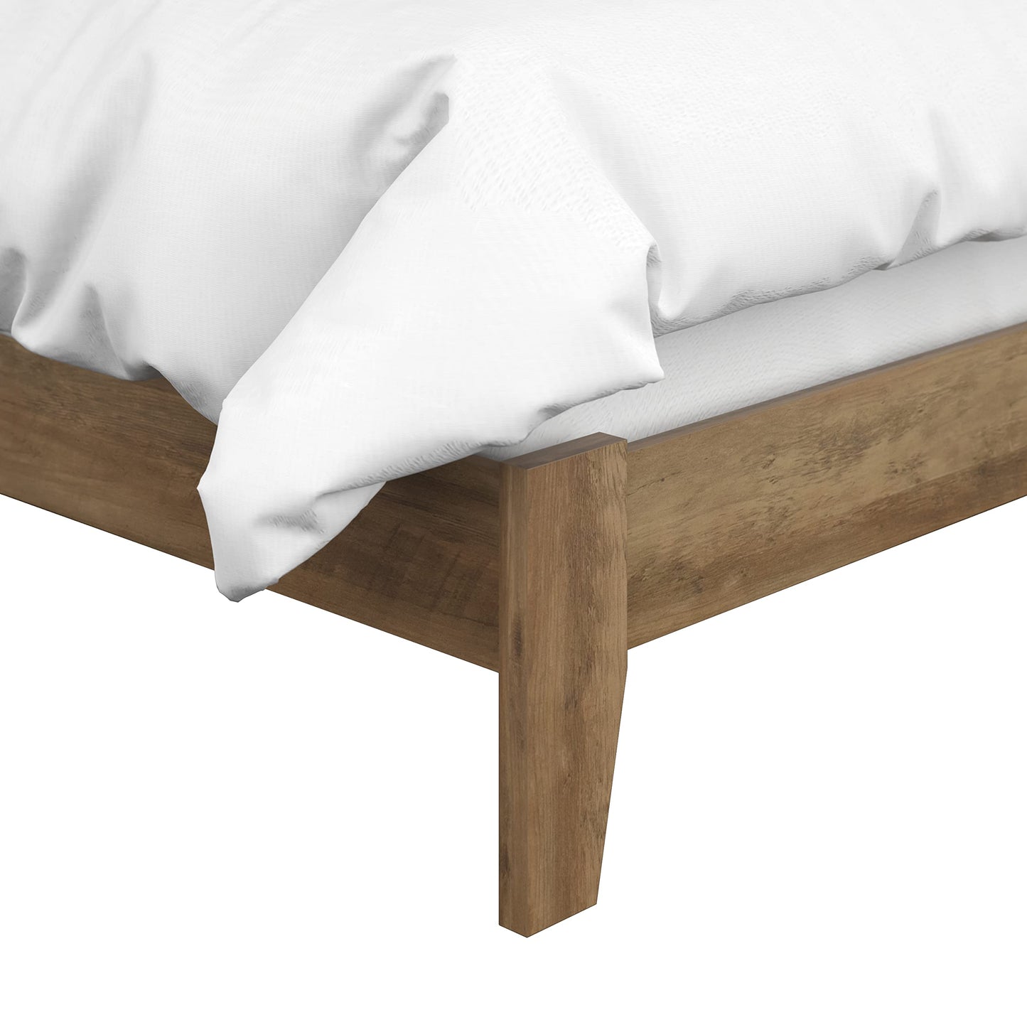 Galano Payne Wood Platform Queen Bed Frame with Headboard, Mattress Foundation with Wood Slat Support, No Box Spring Needed, 64.17" D x 85.31" W x 40.15" H, Knotty Oak