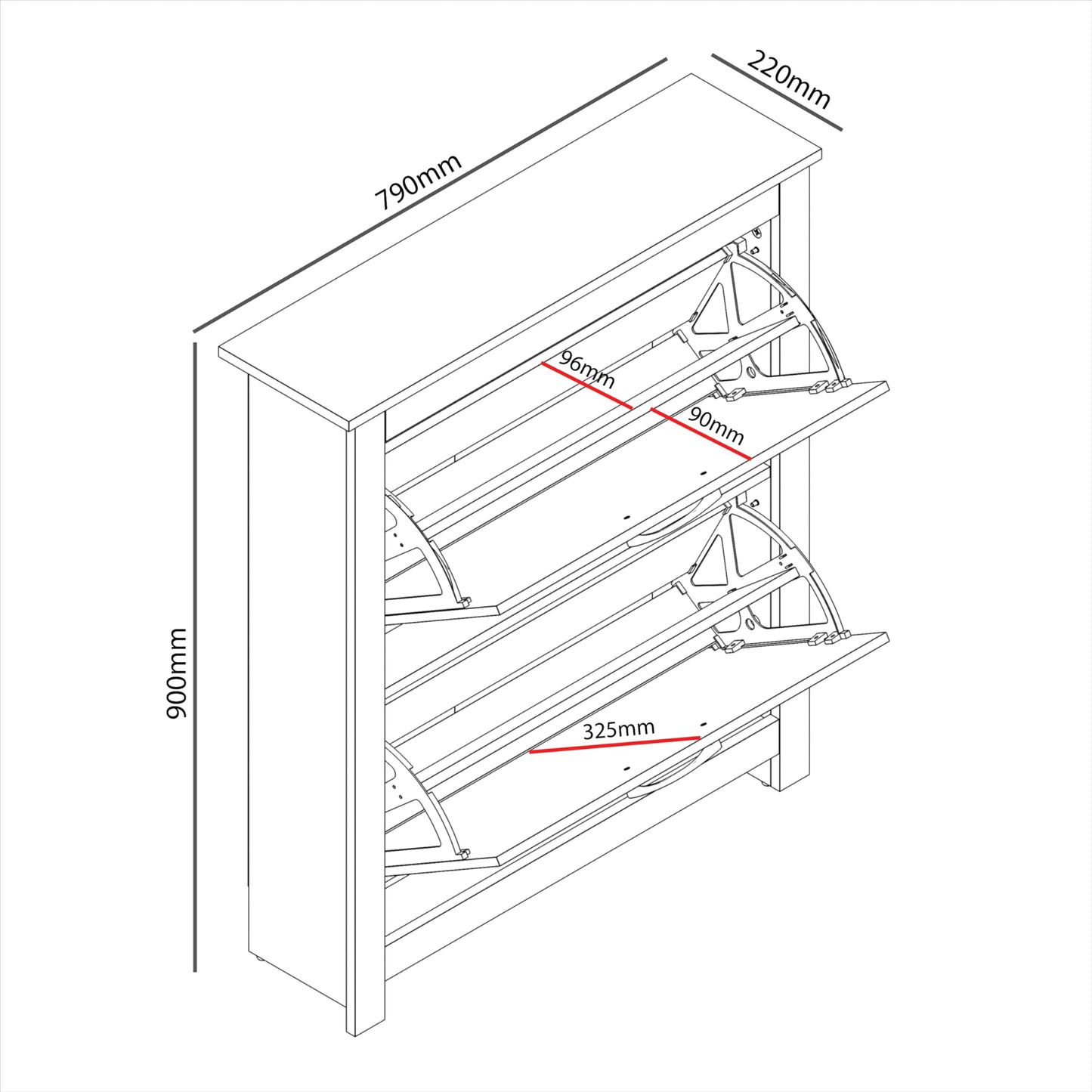 Galano Limestone Shoe Cabinet - 2 Door Shoe Storage Cabinet - Organizers and Storage Cabinet for Hallway - Entryway or Living Room (Dark Grey)