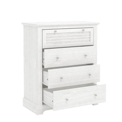 Galano Milan 4 Drawer Chest - Chest of Drawer with Storage for Bedroom - Organizers and Storage Cabinet for Hallway - Entryway or Living Room (Light Grey/Oak)