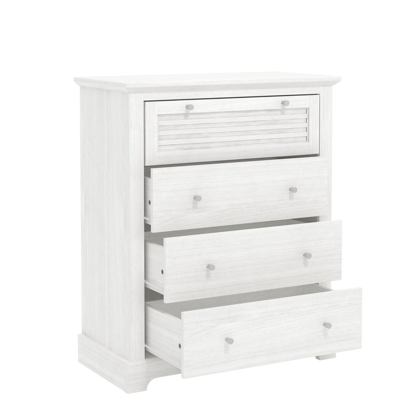 Galano Milan 4 Drawer Chest - Chest of Drawer with Storage for Bedroom - Organizers and Storage Cabinet for Hallway - Entryway or Living Room (Ivory/Oak,)