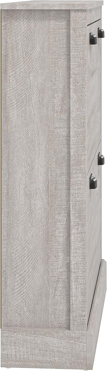 Galano Bristol Shoe Cabinet – 2 Door Storage Cabinet – Shoe Rack for Entryway - 22.2D x 79.2W x 90.6H centimetres - Foldable Doors - Dusty Grey Oak