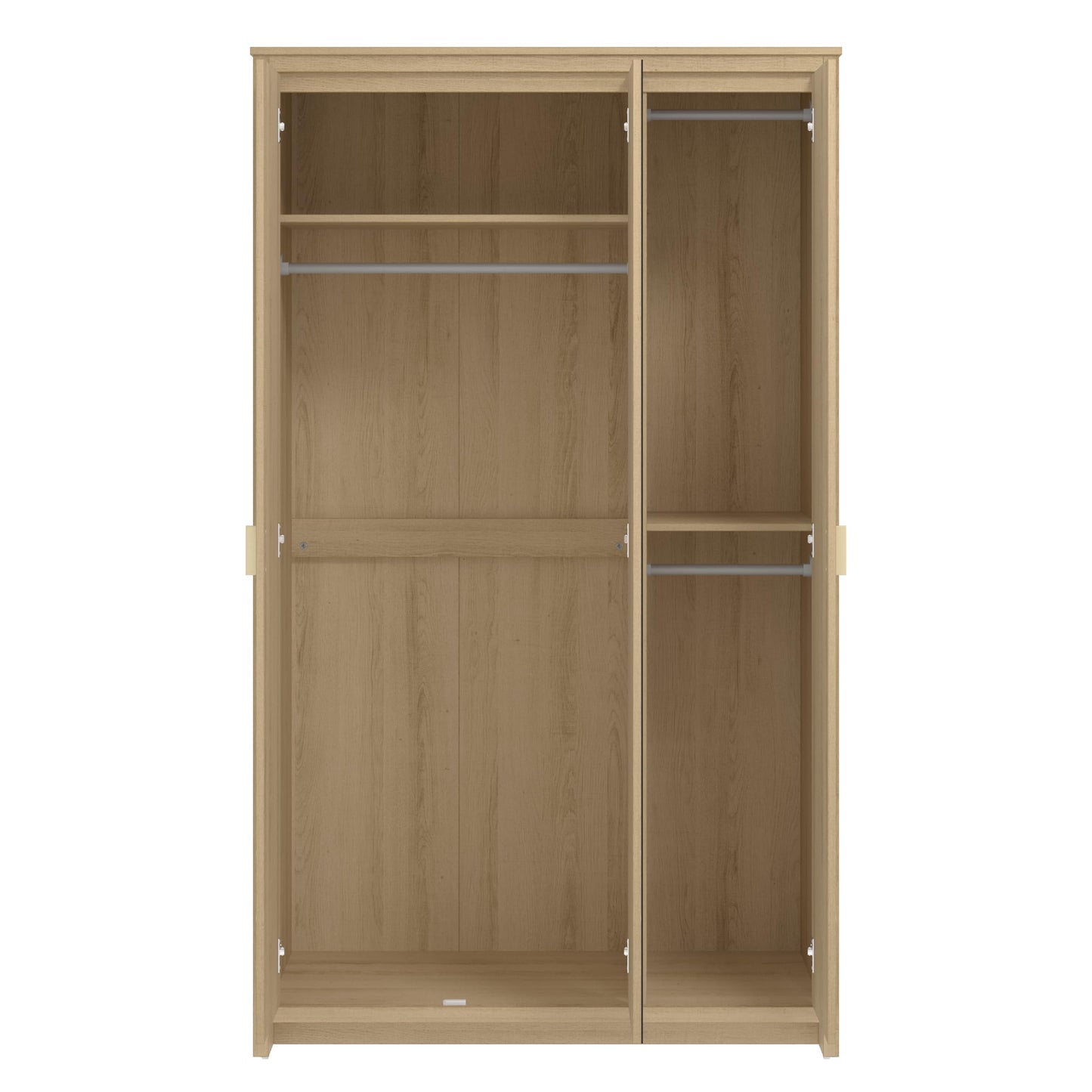 Galano Bonny 2 Door Wardrobe with Mirror - Stylish & Sturdy Wardrobe with Bar Gold Handle - Bedroom Furniture Unit with Hanging Rail Storage (Oslo Oak)