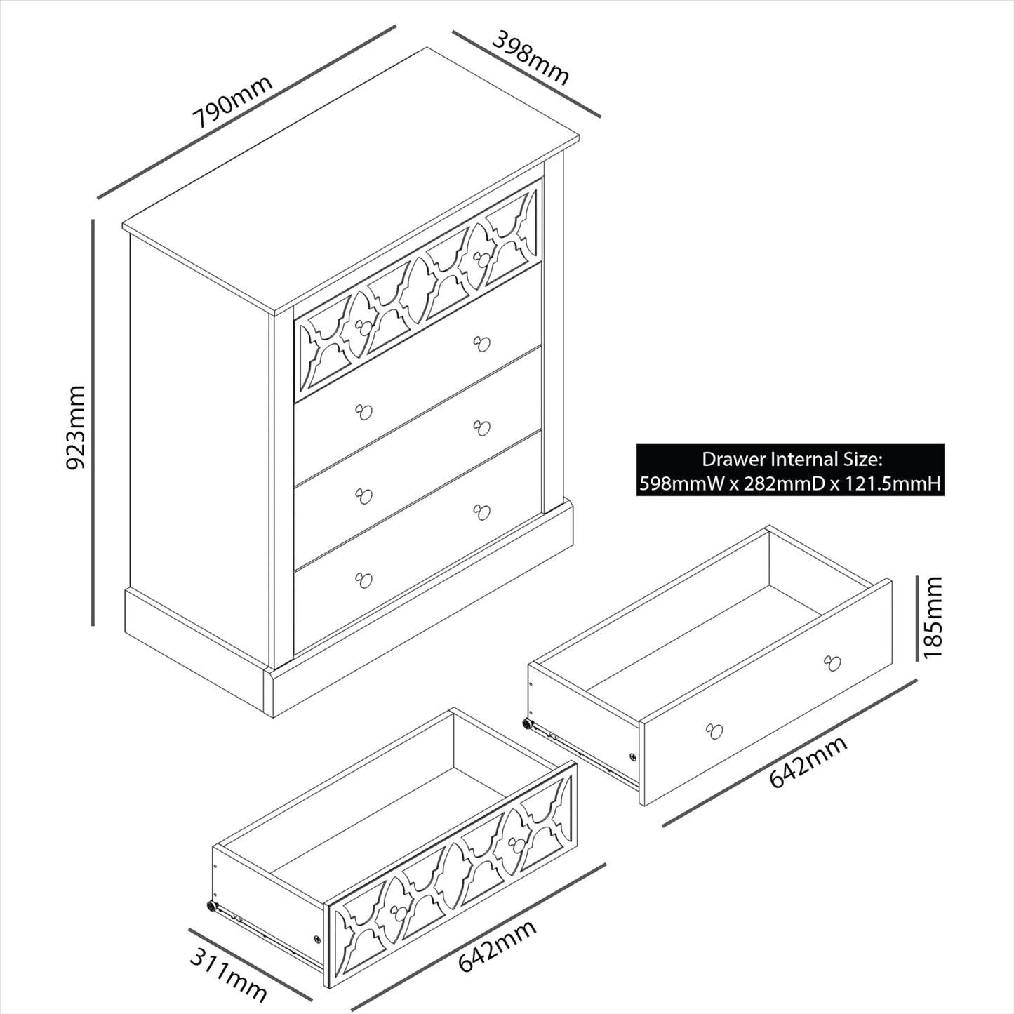 Galano Sufly 4 Drawer Chest - Chest of Drawers with Storage as Bedroom Furniture - Closet Organizers and Storage Cabinet for Hallway, Entryway - Ivory/Oak