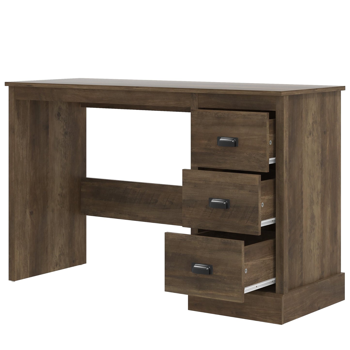 Galano Bristol Study Desk - 3 Drawers Storage Unit - Engineered Wood Desk with Storage Cabinet - Computer Desk, Writing Table, PC Workstation for Home Office (Knotty Oak)