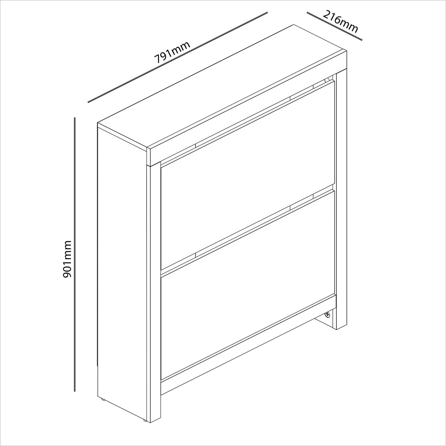 Galano Cubbot Shoe Cabinet – 2 Door Shoe Storage Cabinet – Shoe Racks Storage and Shoe Organiser for Hallway - Engineered Wood - 21.7 x 79.2 x 90.2 cm