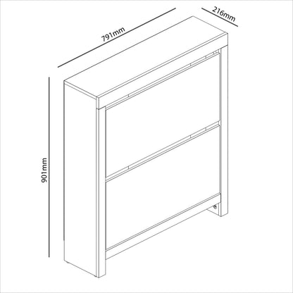 Galano Cubbot Shoe Cabinet – 2 Door Shoe Storage Cabinet – Shoe Racks Storage and Shoe Organiser for Hallway - Engineered Wood - 21.7 x 79.2 x 90.2 cm