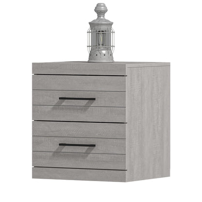 Galano Elis 2 Drawer Nightstand, Bedside Table, Night Stand for Bedroom, End Table, Sofa Side Table for Living Room, 15.8" D x 18.9" W x 23.6" H, Dusty Grey Oak