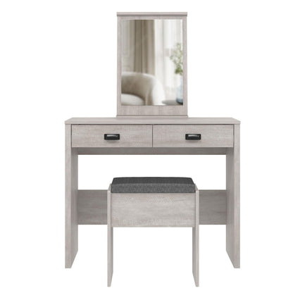 Galano Bristol Dressing Table with Mirror and Cushioned Stool - Bedroom Large Vanity Makeup Table with Drawer Storage – Console Table for Home Hallway and Living (Bristol)