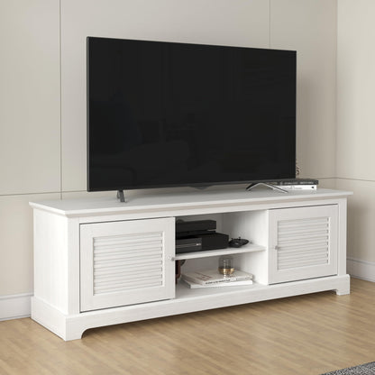 Galano Milan Wide TV Unit, Entertainment Centre for up to 65" TV, 150cm TV Unit with 2 Doors, TV Stand Cabinet for Living Room, Large Storage (Light Grey/Oak)