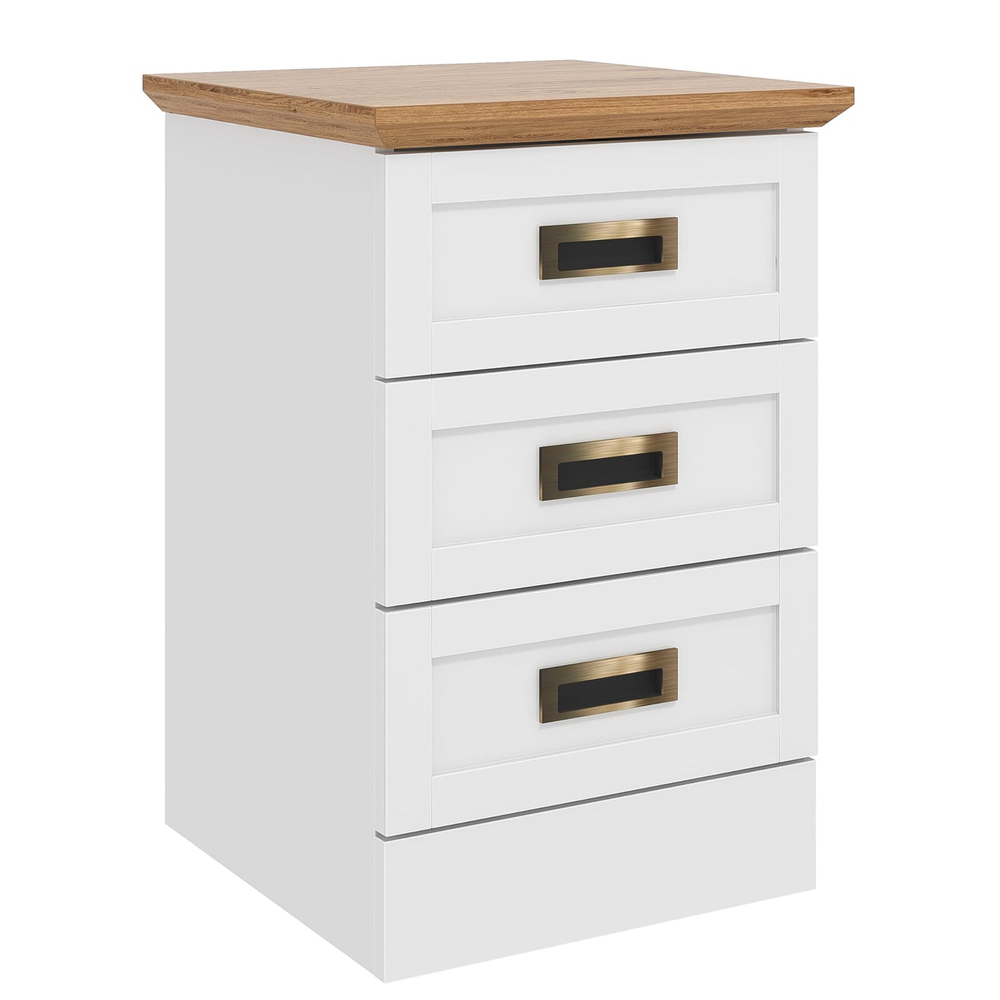 Galano Durban 3 Drawer Bedside Table - Stylish Side Table with Storage - Nightstands Bedroom Furniture - Organizers & Storage Cabinet for Hallway, Entryway or Livingrom (Light Grey/Oak)