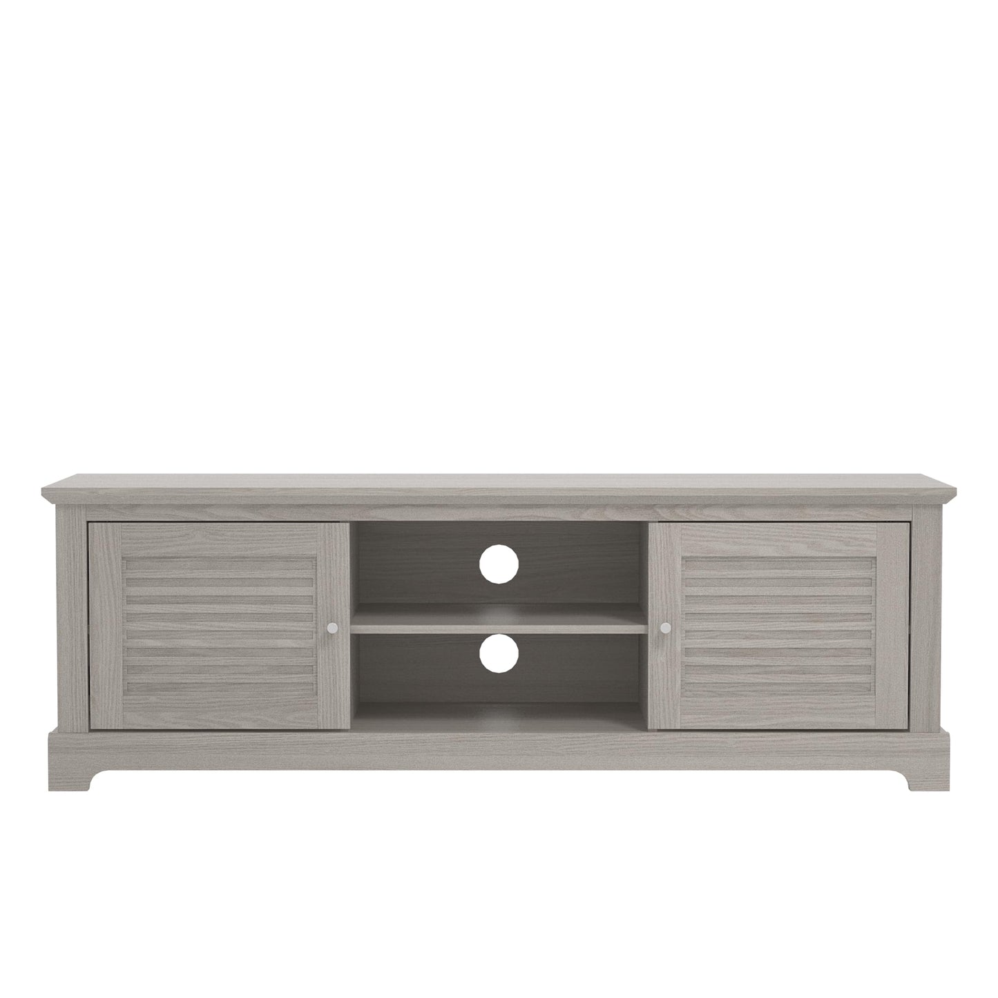 Galano Milan Wide TV Unit, Entertainment Centre for up to 65" TV, 150cm TV Unit with 2 Doors, TV Stand Cabinet for Living Room, Large Storage (Light Grey/Oak)