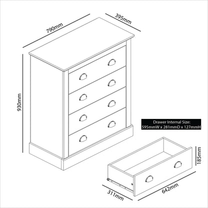 Galano Sufy 4 Drawer Chest - Wide Drawer Chest with Storage for Bedroom - Chest of Drawers for Clothes - Organizers and Storage Cabinet for Hallway - Entryway or Living Room - White