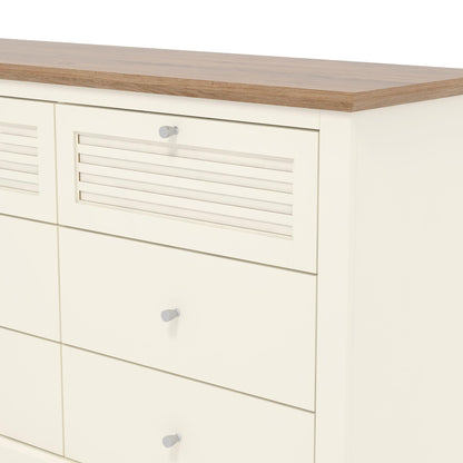 Galano Milan 4 Drawer Chest - Chest of Drawer with Storage for Bedroom - Organizers and Storage Cabinet for Hallway - Entryway or Living Room (Ivory/Oak,)