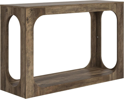 Galano Doyle Sofa Console Table, Bookshelf with Storage, Entryway Table, Living Room Tables, Living Room Furniture, Side Table, End Table, Easy Assembly, 47.1" D x 15.6" W x 30.0" H, Knotty Oak