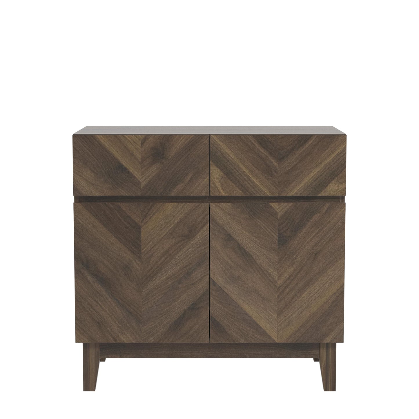 Galano Hanwell Sideboard mit 2 Türen und 2 Schubladen – Schrank-Aufbewahrungs-Organizer für Ihr Zuhause – Aufbewahrungs-Sideboard – verstellbare Regale (Walnuss)