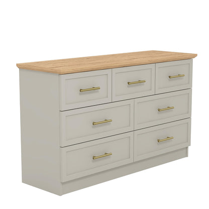 Galano Cleverton 4 Drawer Chest - Chest of Drawers with Storage for Bedroom - Closet Organizers and Storage Cabinet for Hallway, Entryway (Light Grey/Oak)