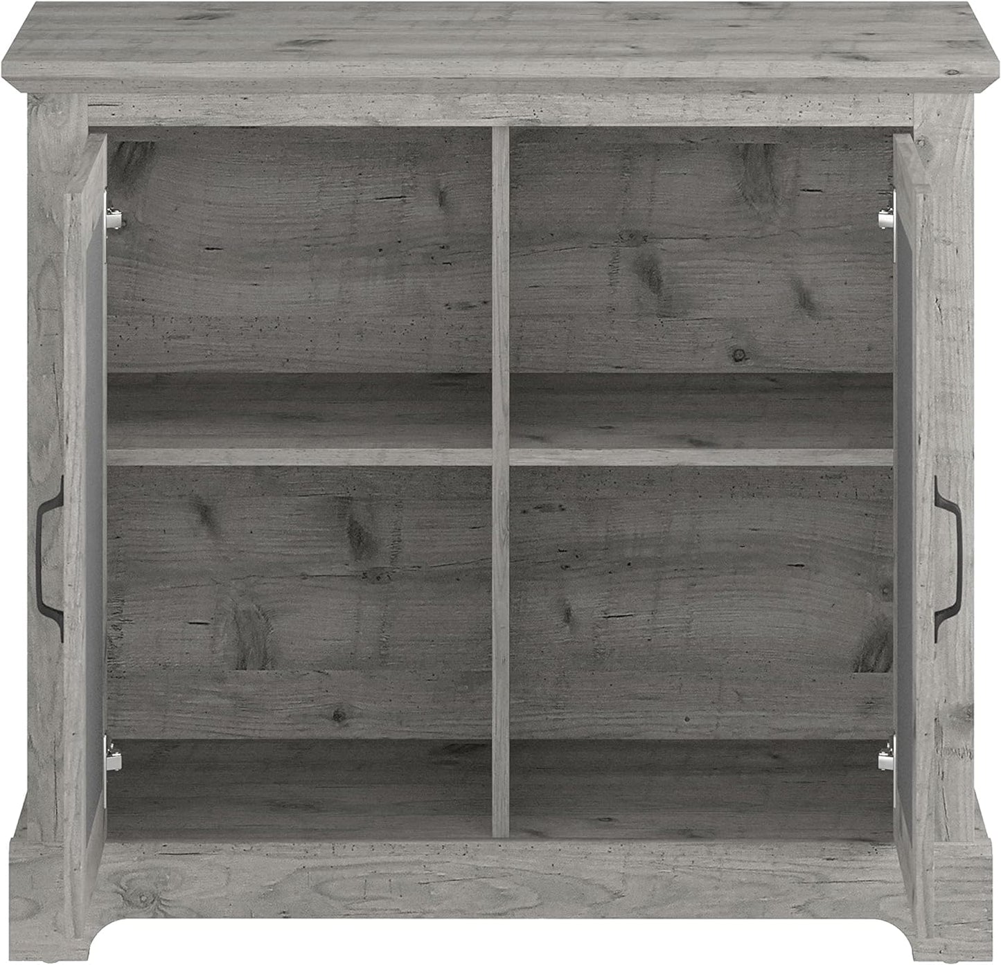 Galano Millicent 2 Door Sideboard, Buffet Cabinet with Acrylic Mirror Doors, 15.7" D x 32.4" W x 29.3" H, Dusty Grey Oak