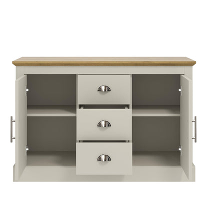 Galano Sufy 2 Door 3 Drawer Sideboard - Storage Cabinet with 2 Doors and 3 Drawers - Living Room & Hallway Storage Unit - D39.8 x W112.5 x H74.0cm (White)