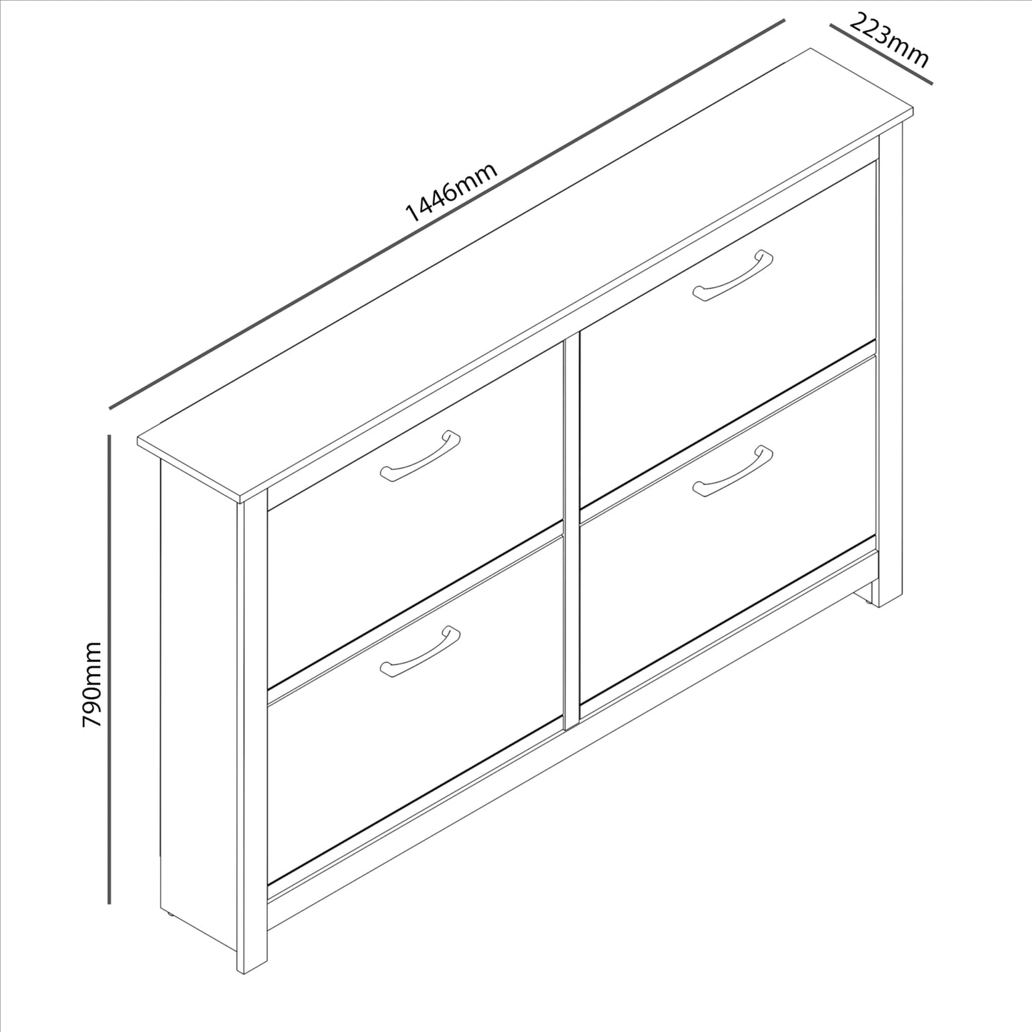 Galano Limestone 3 Door Shoe Cabinet - Slim Storage Cabinet - Organizers and Storage Cabinet for Hallway - Entryway or Living Room (Light Grey)