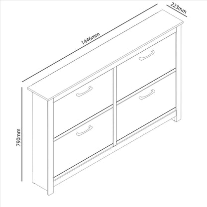 Galano Limestone 3 Door Shoe Cabinet - Slim Storage Cabinet - Organizers and Storage Cabinet for Hallway - Entryway or Living Room (Light Grey)