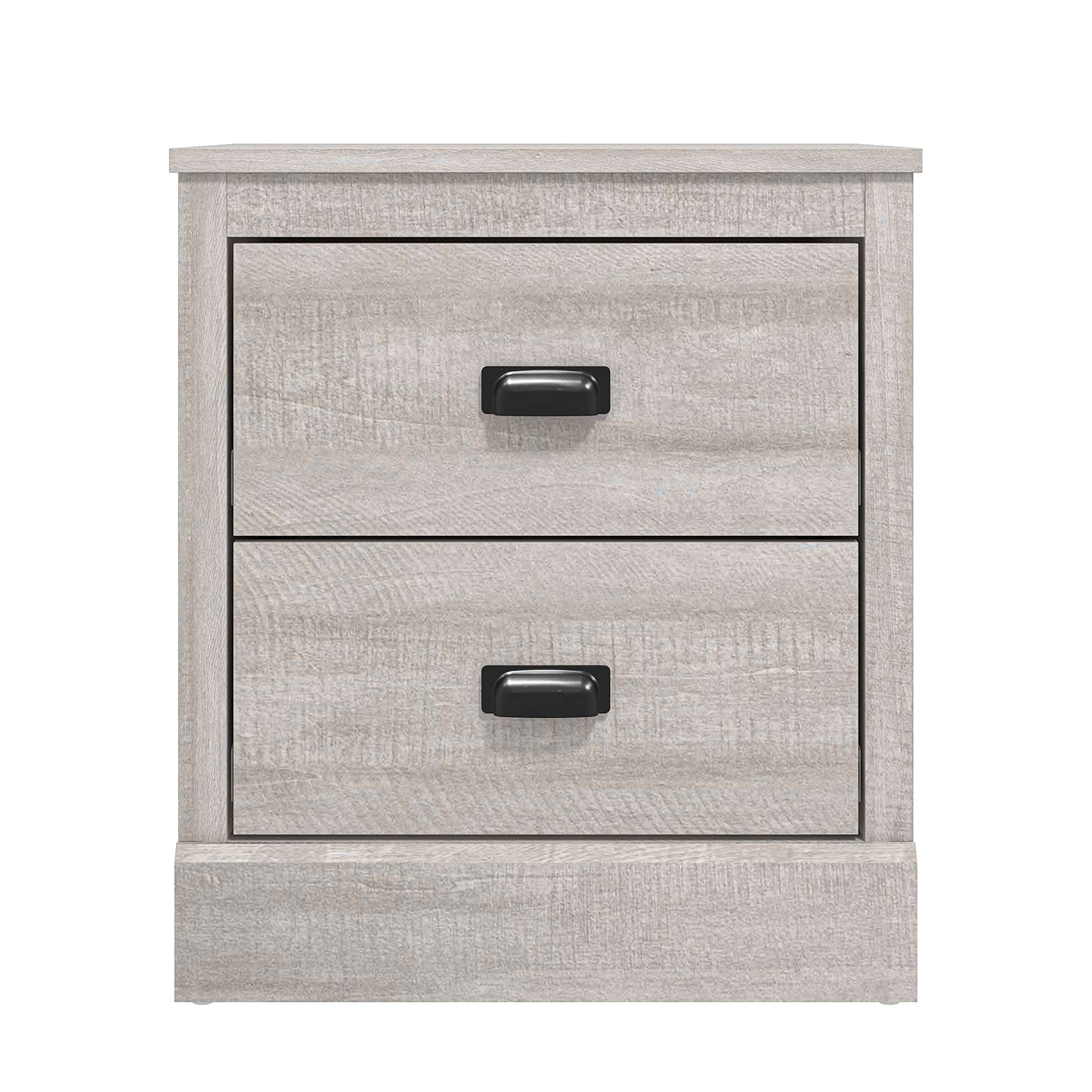 Galano Bristol 2 Drawer Bedside Table - Small Side Table, Organizers and Storage Cabinet for Hallway, Entryway or Bedroom Storage - W47.0 x D40.0 x H54.0cm -Dusty Grey Oak