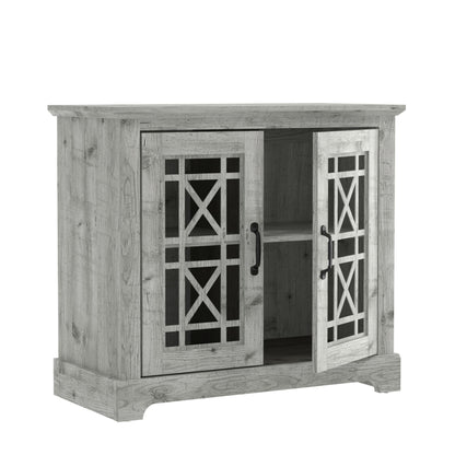 Galano Isadora Accent Cabinet, Accent Furniture, Storage Cabinet for Living Room, Hallway, Kitchen, Buffet Table, 15.67" D x 32.36" W x 29.29" H, Mexican Grey