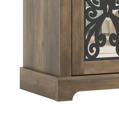 Galano Calidia 3 Door Sideboard Buffet Cabinet for Living Room, 15.7" D x 45.7" W x 29.3" H, Knotty Oak