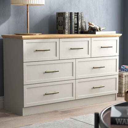 Galano Cleverton 4 Drawer Chest - Chest of Drawers with Storage for Bedroom - Closet Organizers and Storage Cabinet for Hallway, Entryway (Light Grey/Oak)