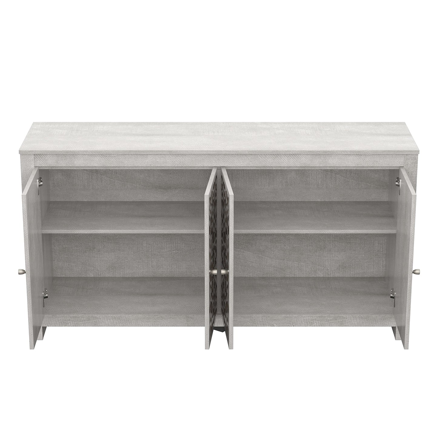 Galano Culbreath Sideboard-Buffetschrank mit 4 Türen, mit Stauraum und verstellbaren Regalen, Aufbewahrungsschrank für Küche, Esszimmer, Wohnzimmer, 15,67" T x 57,64" B x 30" H, staubgraue Eiche