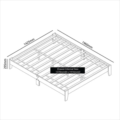 Galano Milton Platform Double Bed - Stylish Wooden Bedframe - Sturdy Platform Bedframe for Adult - Wood Slat Support - Easy Assembly - Bedroom Furniture - Knotty Oak