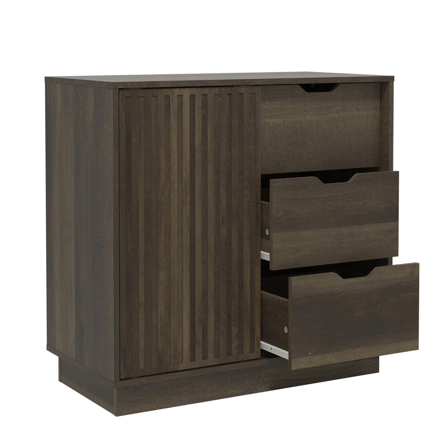 Galano Ryuki 2 Door 3 Drawer Sideboard - Storage Drawer Cabinet for Living Room, Bedroom, or Kitchen (Riviera Eichi)