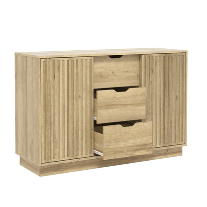 Galano Ryuki 2 Door 3 Drawer Sideboard - Storage Drawer Cabinet for Living Room, Bedroom, or Kitchen (Riviera Eichi)