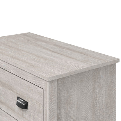 Galano Bristol 2 Drawer Bedside Table - Small Side Table, Organizers and Storage Cabinet for Hallway, Entryway or Bedroom Storage - W47.0 x D40.0 x H54.0cm -Dusty Grey Oak