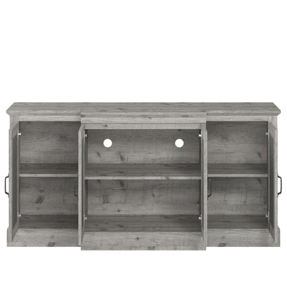 Galano Millicent 3 Door Sideboard Buffet Cabinet for Living Room, 15.7" D x 45.7" W x 29.3" H, Black Grey Oak