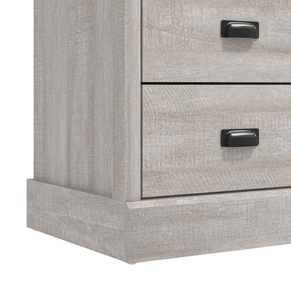 Galano Bristol 2 Drawer Bedside Table - Small Side Table, Organizers and Storage Cabinet for Hallway, Entryway or Bedroom Storage - W47.0 x D40.0 x H54.0cm -Dusty Grey Oak