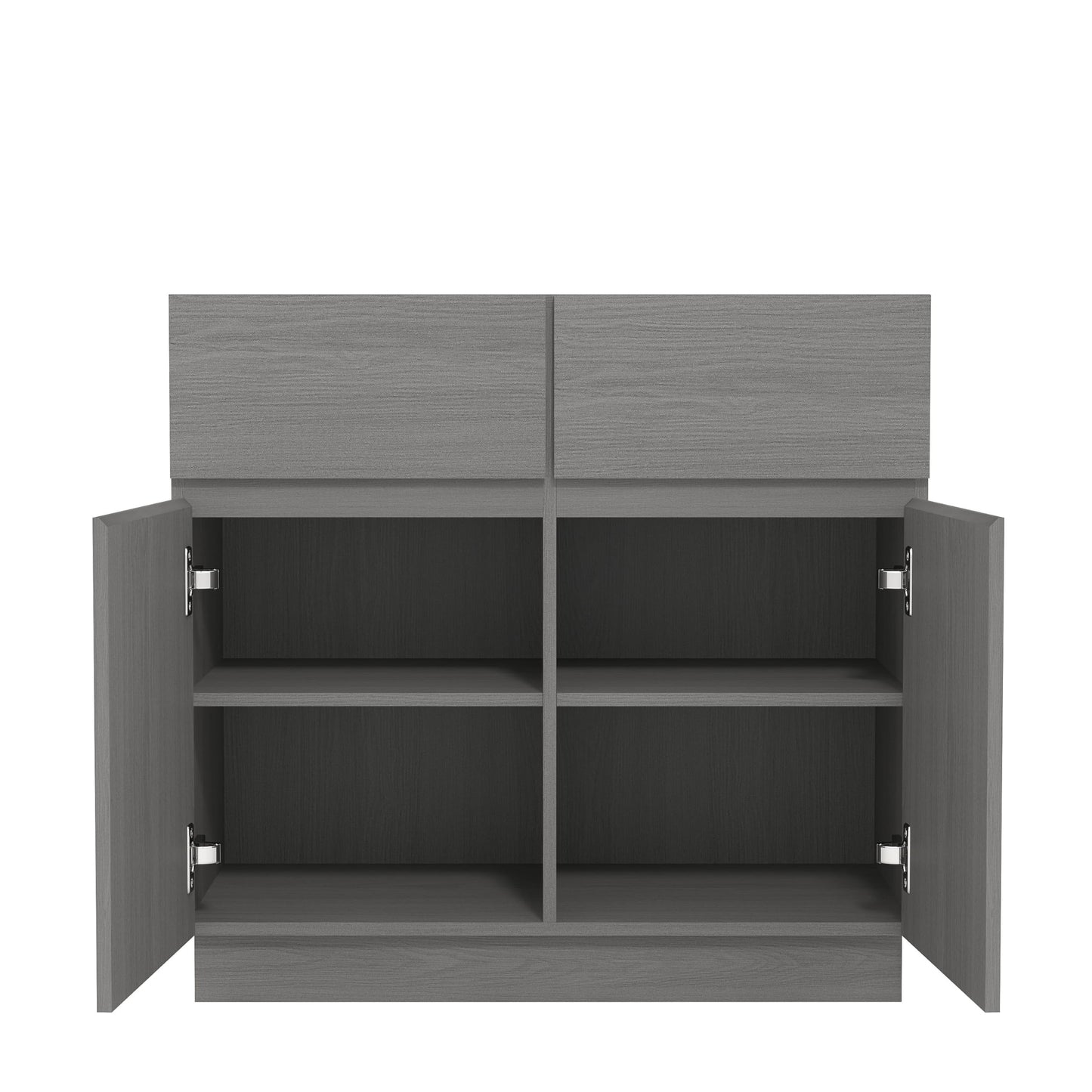 Galano Anderson 2 Door 2 Drawer Sideboard - Cabinet Storage Organizer for Your Home - Storage Sideboard - Adjustable Shelves (Cool Grey Oak)