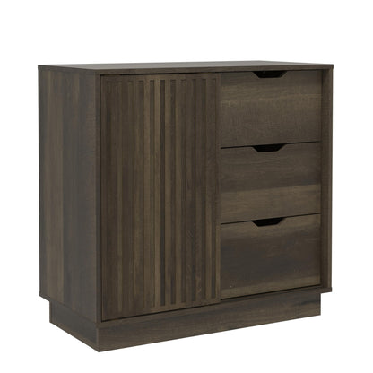 Galano Ryuki 2 Door 3 Drawer Sideboard - Storage Drawer Cabinet for Living Room, Bedroom, or Kitchen (Riviera Eichi)