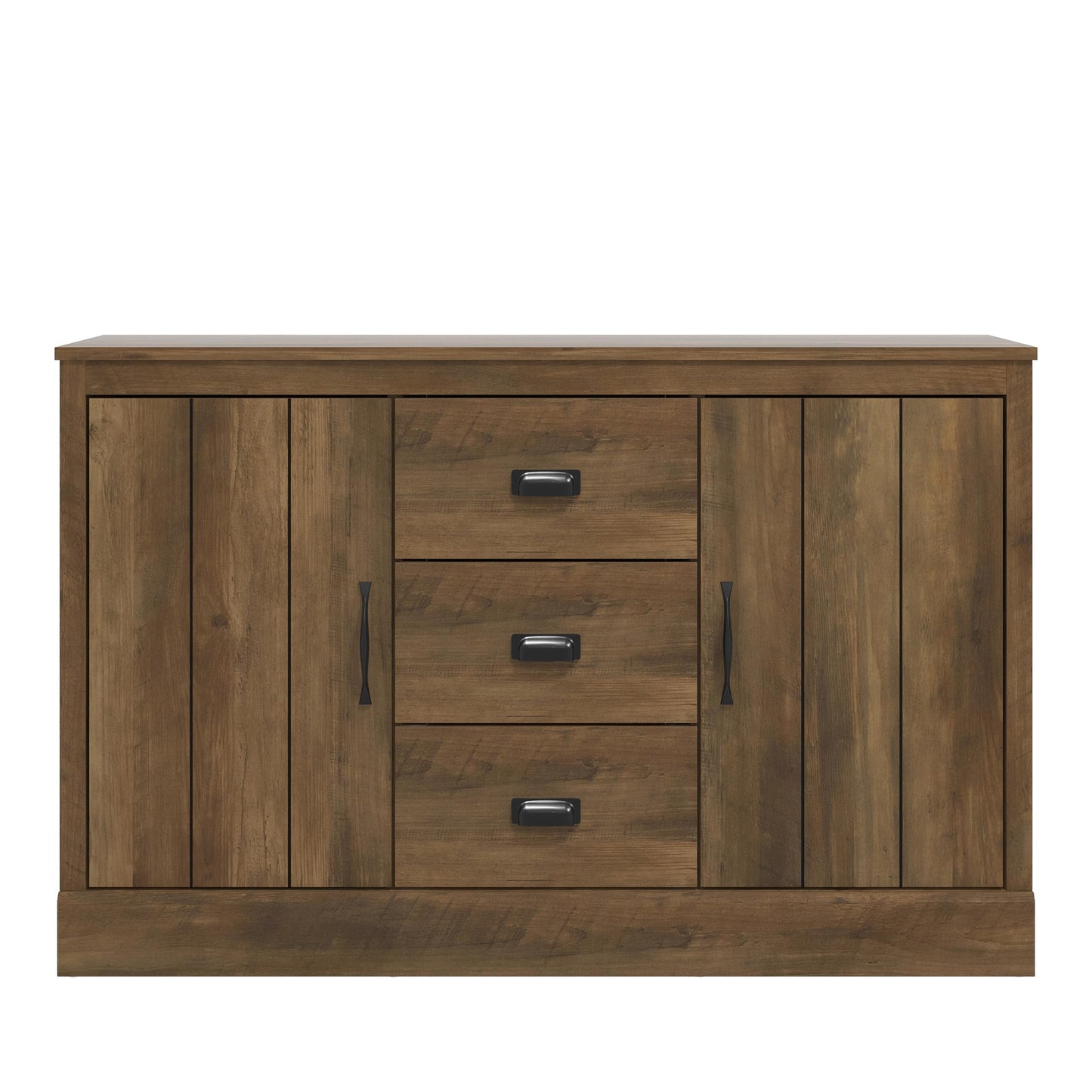 Galano Bristol 2 Door 3 Drawer Sideboard - Storage Cabinet - Organizer Console - 39.8D x 113W x 72.6H centimetres - Adjustable Shelves - Dusty Grey Oak