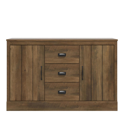 Galano Bristol 2 Door 3 Drawer Sideboard - Storage Cabinet - Organizer Console - 39.8D x 113W x 72.6H centimetres - Adjustable Shelves - Dusty Grey Oak