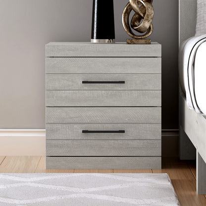 Galano Elis 2 Drawer Nightstand, Bedside Table, Night Stand for Bedroom, End Table, Sofa Side Table for Living Room, 15.8" D x 18.9" W x 23.6" H, Dusty Grey Oak