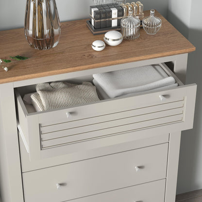 Galano Milan 4 Drawer Chest - Chest of Drawer with Storage for Bedroom - Organizers and Storage Cabinet for Hallway - Entryway or Living Room (Ivory/Oak,)