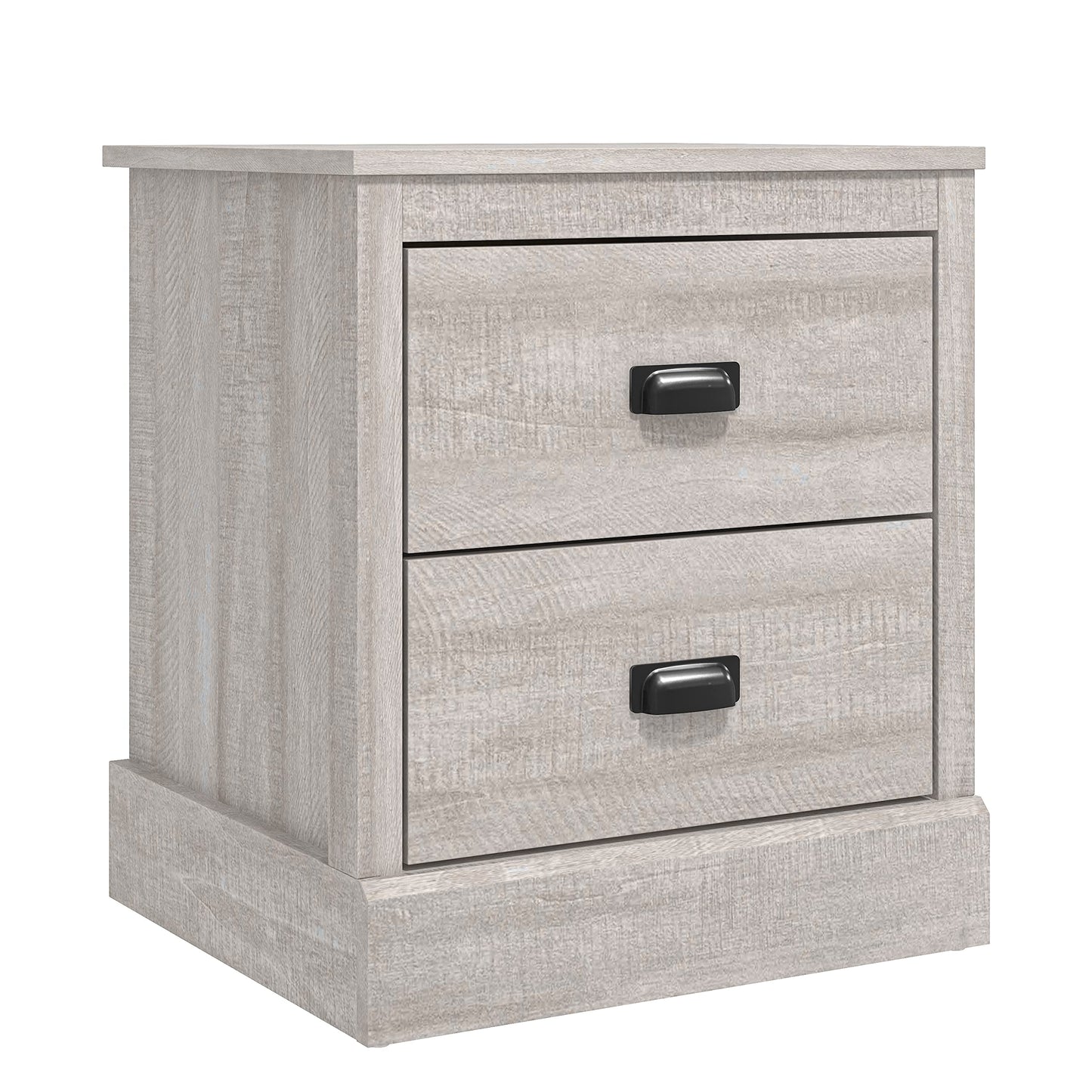 Galano Bristol 2 Drawer Bedside Table - Small Side Table, Organizers and Storage Cabinet for Hallway, Entryway or Bedroom Storage - W47.0 x D40.0 x H54.0cm -Dusty Grey Oak