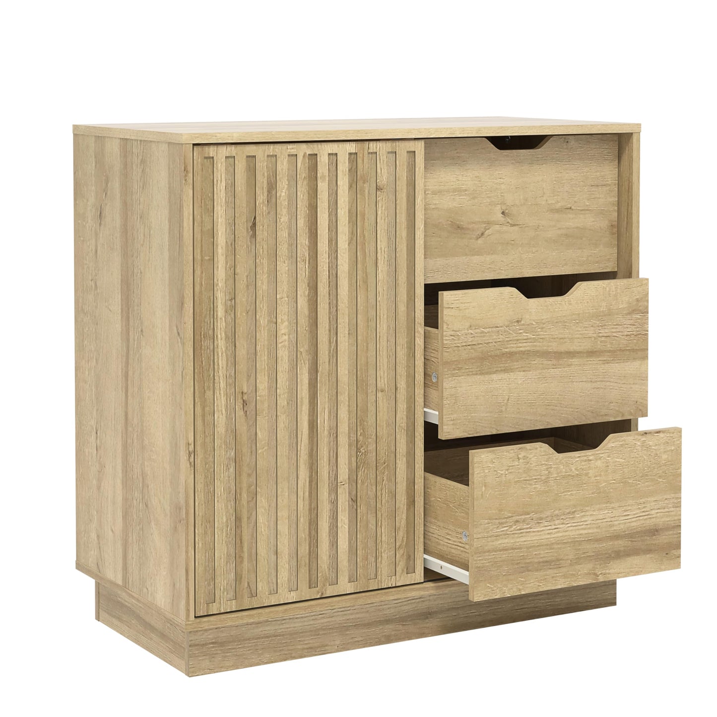 Galano Ryuki 2 Door 3 Drawer Sideboard - Storage Drawer Cabinet for Living Room, Bedroom, or Kitchen (Riviera Eichi)