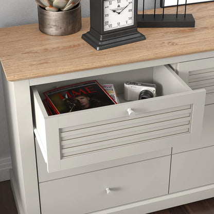 Galano Milan 4 Drawer Chest - Chest of Drawer with Storage for Bedroom - Organizers and Storage Cabinet for Hallway - Entryway or Living Room (Light Grey/Oak)